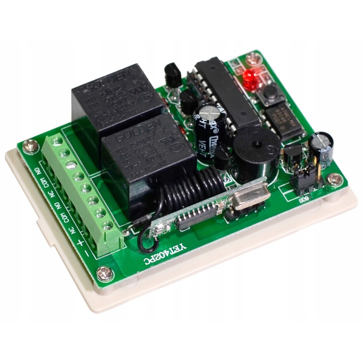 Комплект радиоуправление 2 канала, Acurel, 12V, 433MHz, бял, 7,6x5,3x2,5см