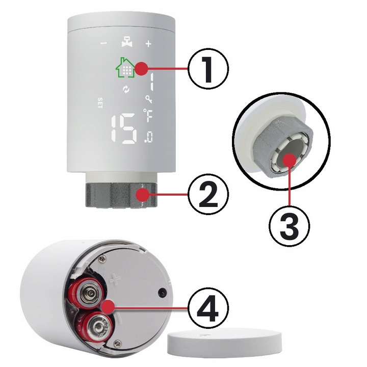 10x Smart Gateway 3.0 termosztatikus szelep készlet, fehér, 52x52x90mm
