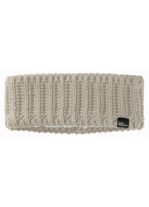 Зимна лента за глава Jack Wolfskin Highloft Knit, прашно сиво, размер M, 100g, с подплата от материал тип шерпа