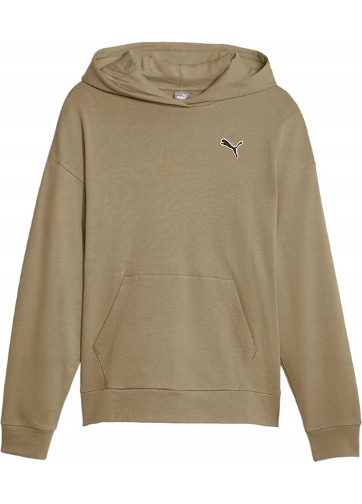 Дамски спортен суитшърт, Puma, бежов, памук, дълги ръкави, регулируема качулка