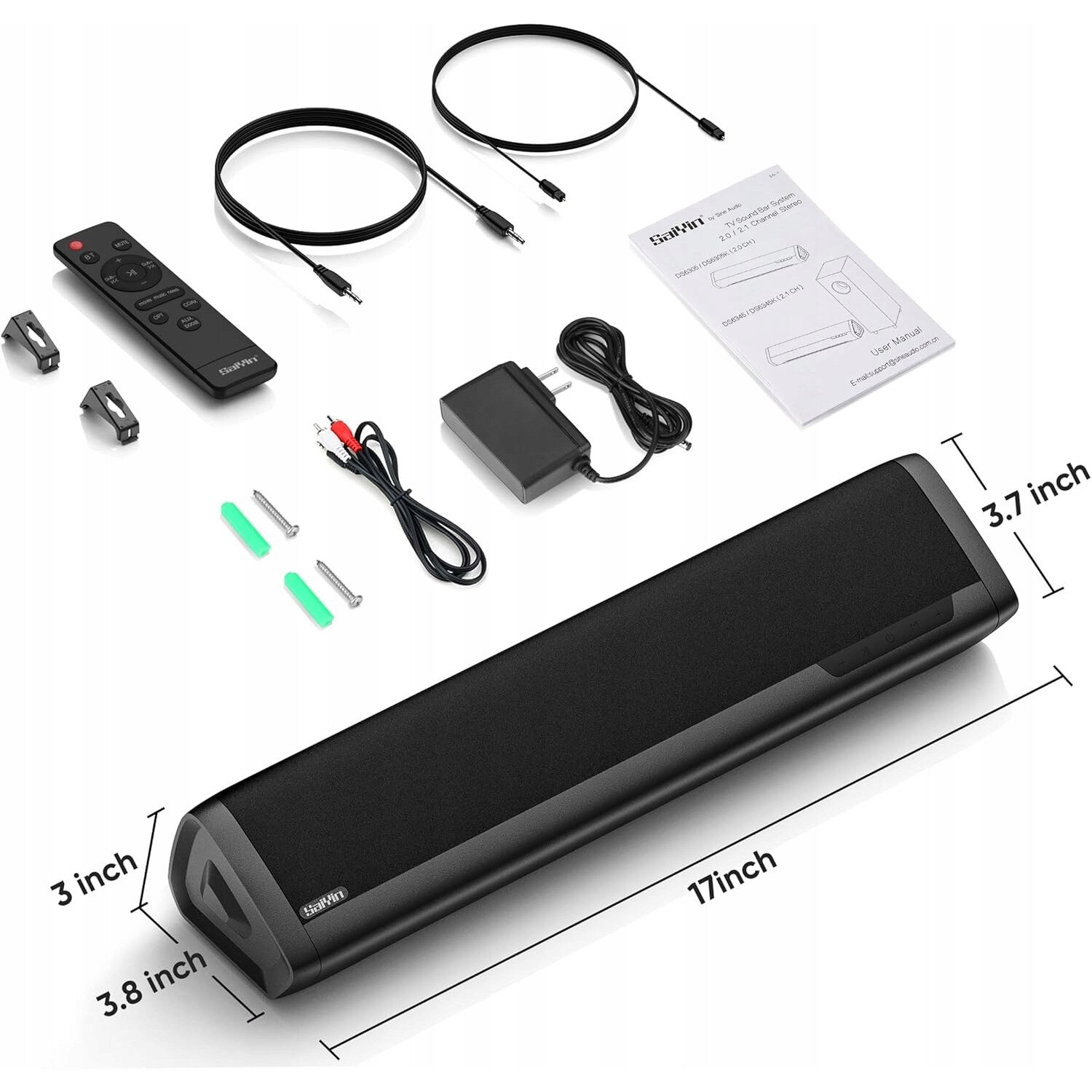 Soundbar TV, Saiyin, DS6305, Bluetooth, AUX, 2x20W, 17 inch
