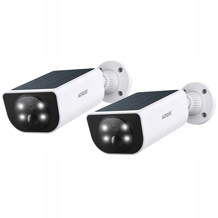 Aoqee S1 napelemes kamera szett, 2 db, 2K, színes éjjellátó, WiFi, időjárásálló