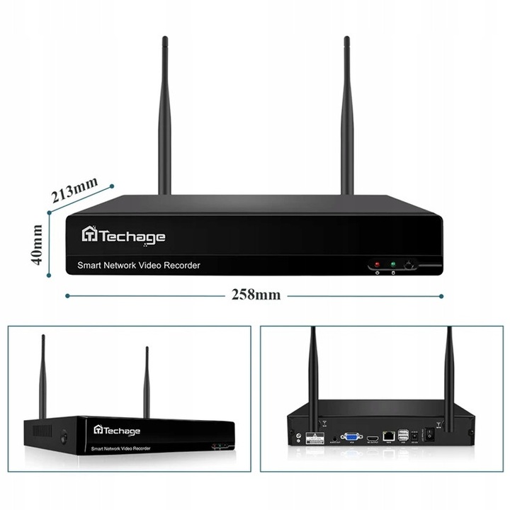8 csatornás NVR K8508W megfigyelő szett és 4 db 3MP WIFI kamera, 2TB