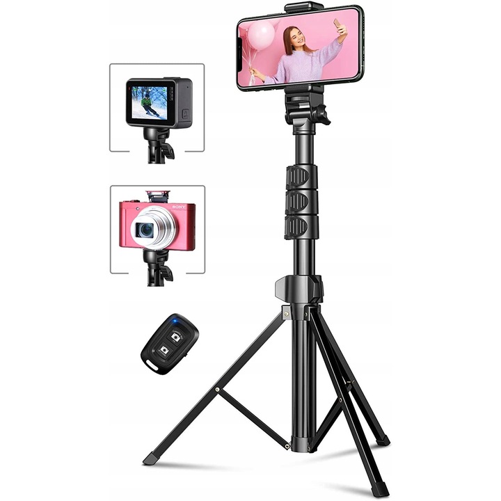 Статив трипод Cirycase CY018, 142см, с Bluetooth дистанционно, 3 крака, черен