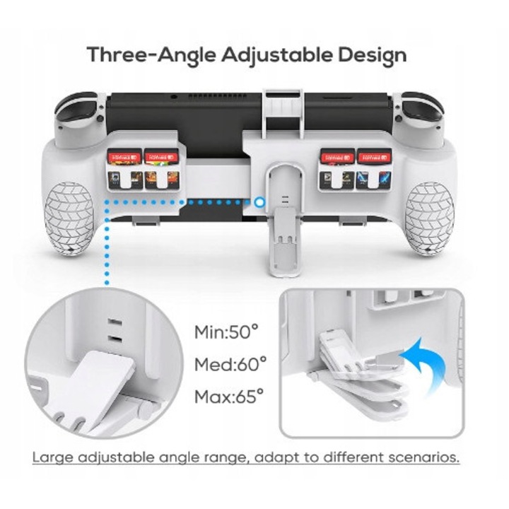 Комплект аксесоари за Nintendo Switch OLED, 1 калъф за носене, 2 защитни фолиа, 2 калъфа за JoyCon, 1 сгъваема стойка, черен