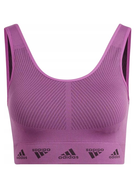 Спортен сутиен Adidas, Aeroknit Bra, виолетов, рециклиран материал, Виолетов