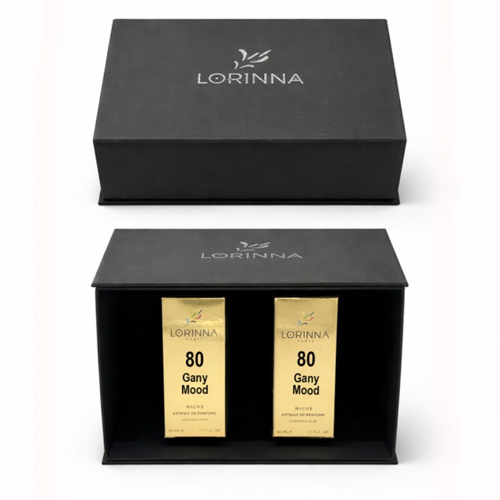 Set parfum Lorinna Paris Gany Mood & Gany Mood, 2 x 50 ml, Cutie cadouri parfum premium