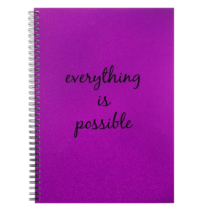 Caiet A4 Matematica Coperta Mov cu 3 Subiecte & Spirala - 96F