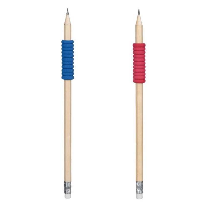 Creioane HB cu Radiera Bleu Rosie Grip - 2buc