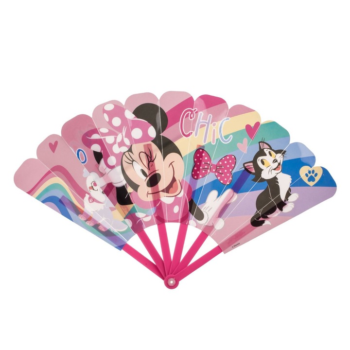 Evantai Roz Minnie pentru Copii 24cm