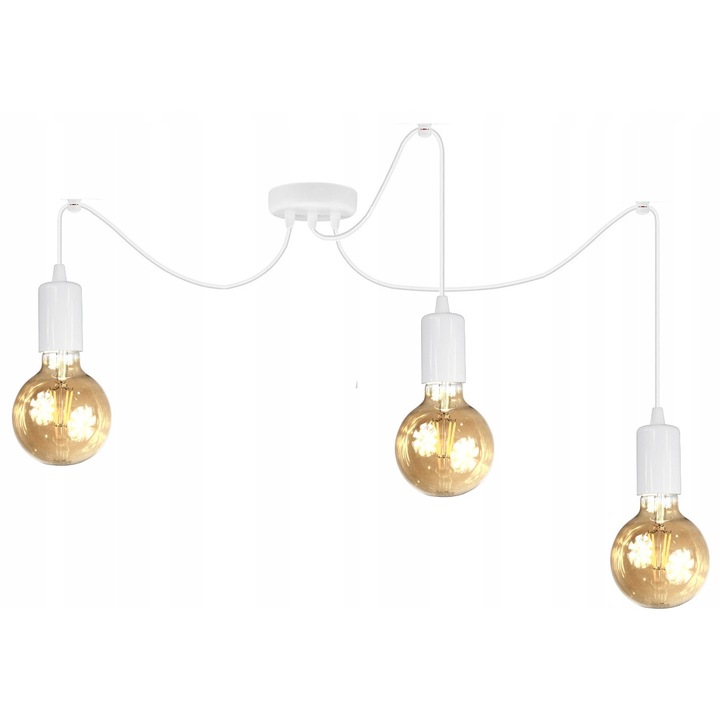 Candelabru, 3xE27, alb, 2m, set de montaj inclus, design minimalist, seria SPIDER