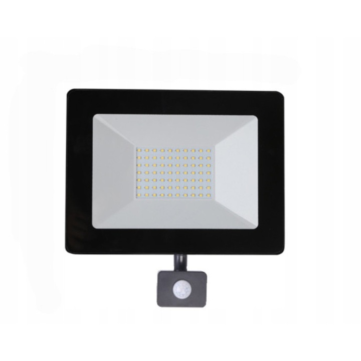 Aigostar 50W LED reflektor mozgásérzékelővel, IP65, 4000K, fekete, 271x262x58mm