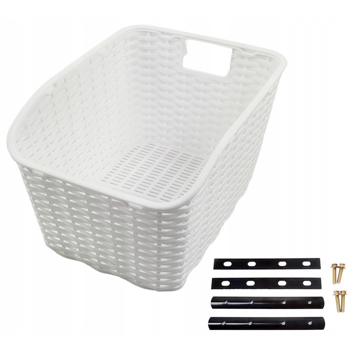 Cos bicicleta sportown, montare pe suport, alb, 43x31x24cm, set complet de montaj