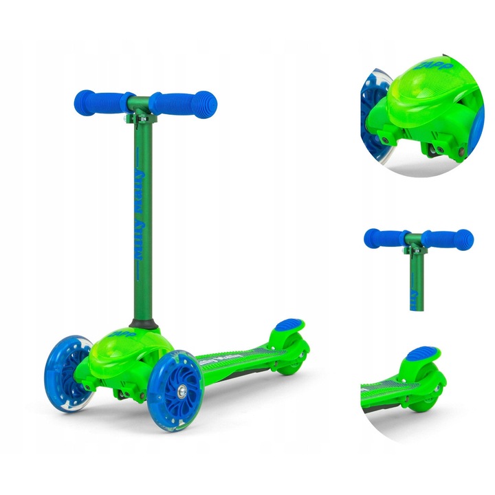 Milly Mally Zapp roller, 3 kerék, LED, állítható, rózsaszín, 3+ év