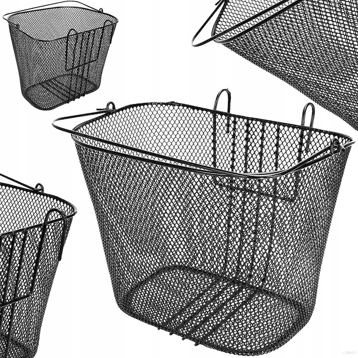 Cos de bicicleta, montare pe ghidon, 35x26x27cm, negru, capacitate 6kg