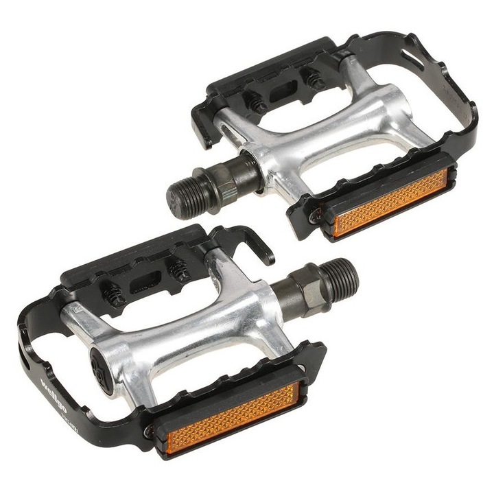 Pedale bicicleta Wellgo LU-M21 aluminiu 245g, 101x63x24mm, negru-argintiu