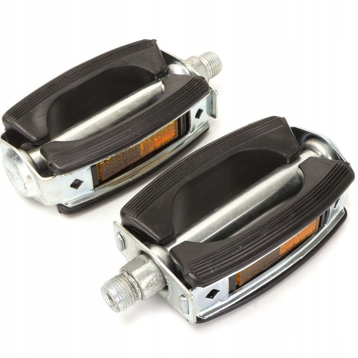 Set pedale bicicleta Union 9/16", 118x63mm, metal galvanizat, PVC, reflectorizant