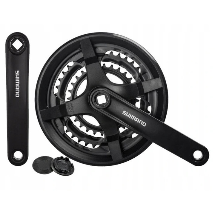 Mecanism korbowy Shimano FC-TY301 42x34x24, 150mm, cu protectie, pentru biciclete montane si trekking