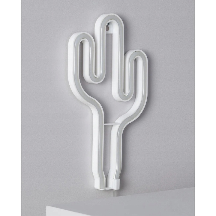 Neon LED Kaktusz dekorlámpa, zöld, 290x150x20mm, elemes működés (szett)