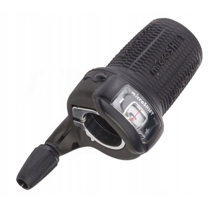 Maneta schimbator Microshift Inter 8, dreapta, 8 viteze, neagra, twist
