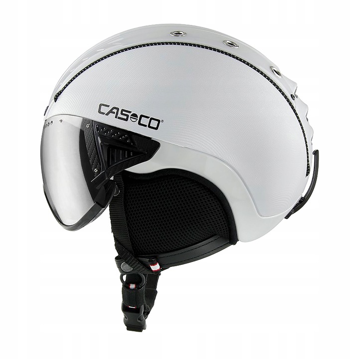 Kask Narciarski Casco SP-2 Visor, alb, L 58-60, cu vizor Carbonic