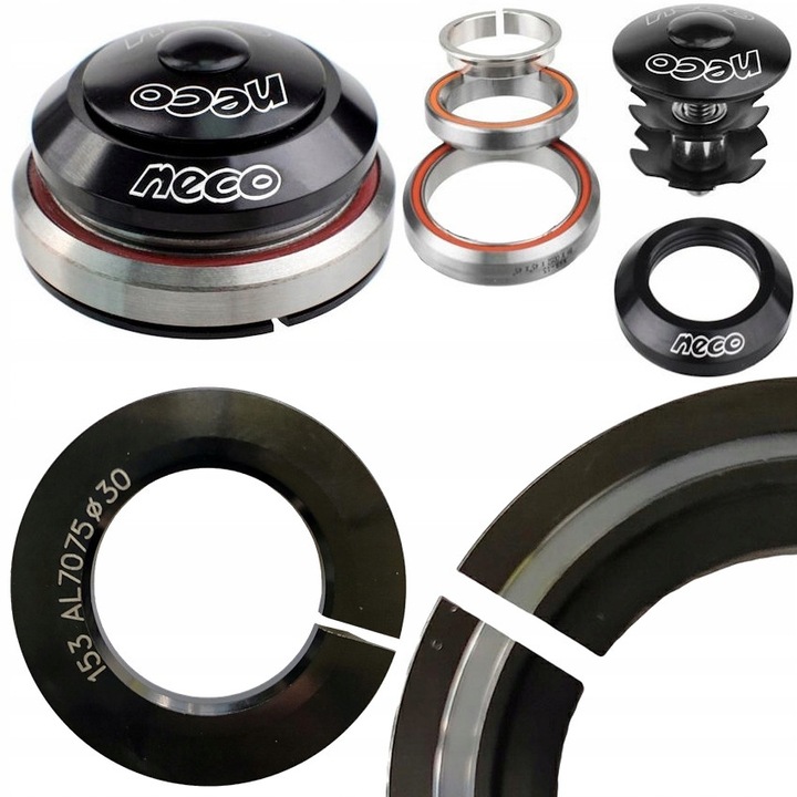 Чашки за велосипед Neco H373 комплект 1.1/8" - 1.5", 30,0мм, алуминий, за tapered вилки