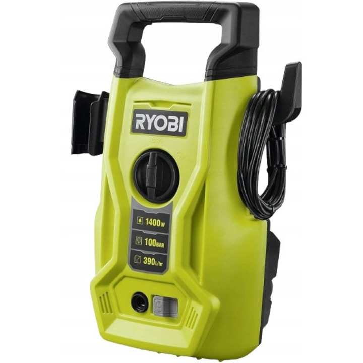 Myjka cu presiune Ryobi RY100PWA 1400W 100bar, 390L/h, verde, set cu lance Vario, 5m
