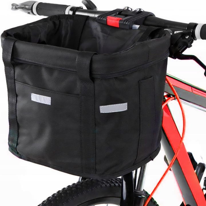 Cos de bicicleta cu suport rapid, aluminiu, material Oxford, impermeabil, 24x34x24,5cm