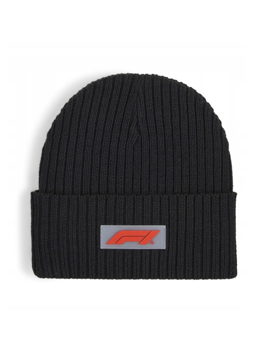 Спортна шапка Puma F1 Beanie, черна, унисекс, един размер, рециклиран материал