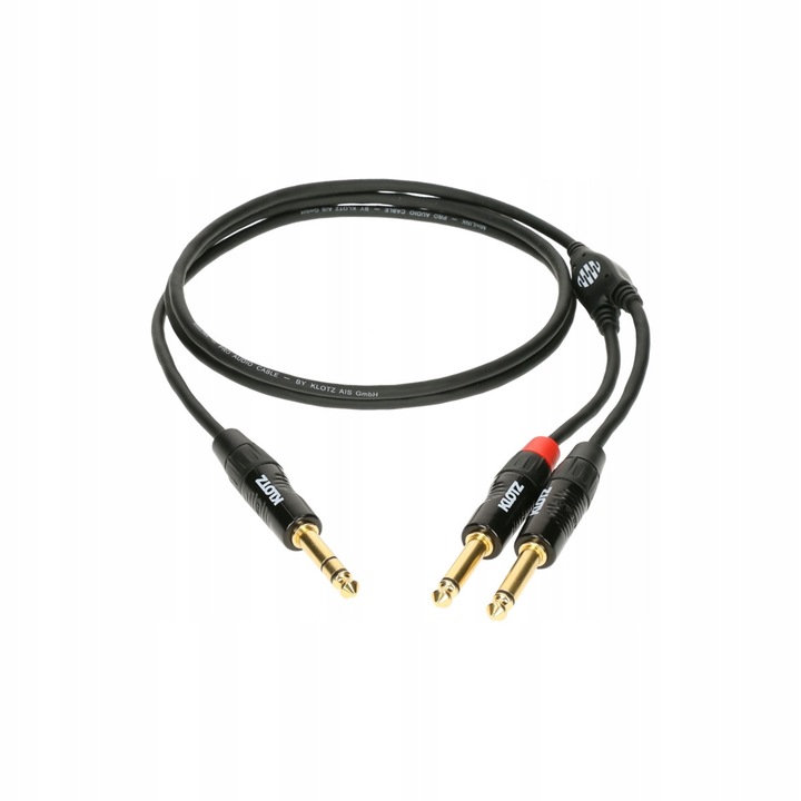 Klotz KY1-150 audio kábel, 1,5m, jack 6.35 mm - 2 x jack 6.35 mm, aranyozott csatlakozók, rugalmas