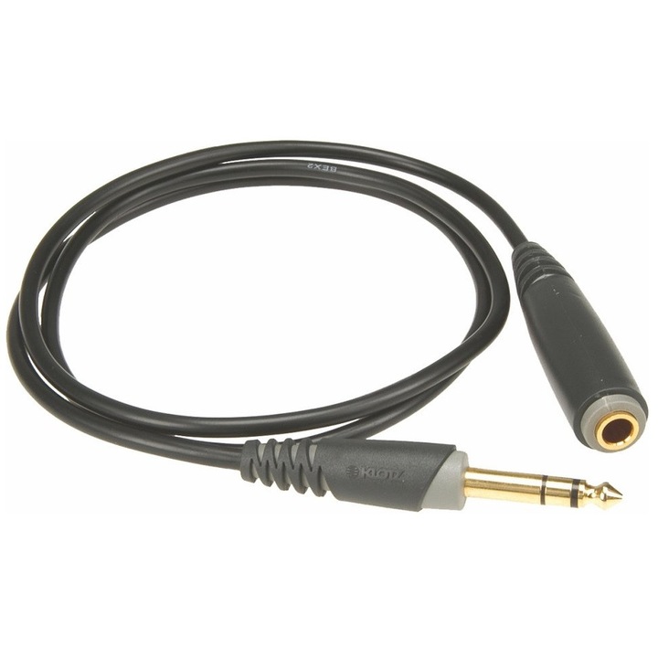 Klotz 6,35 mm-es jack hosszabbító kábel, 6m, rugalmas kábel, aranyozott csatlakozók