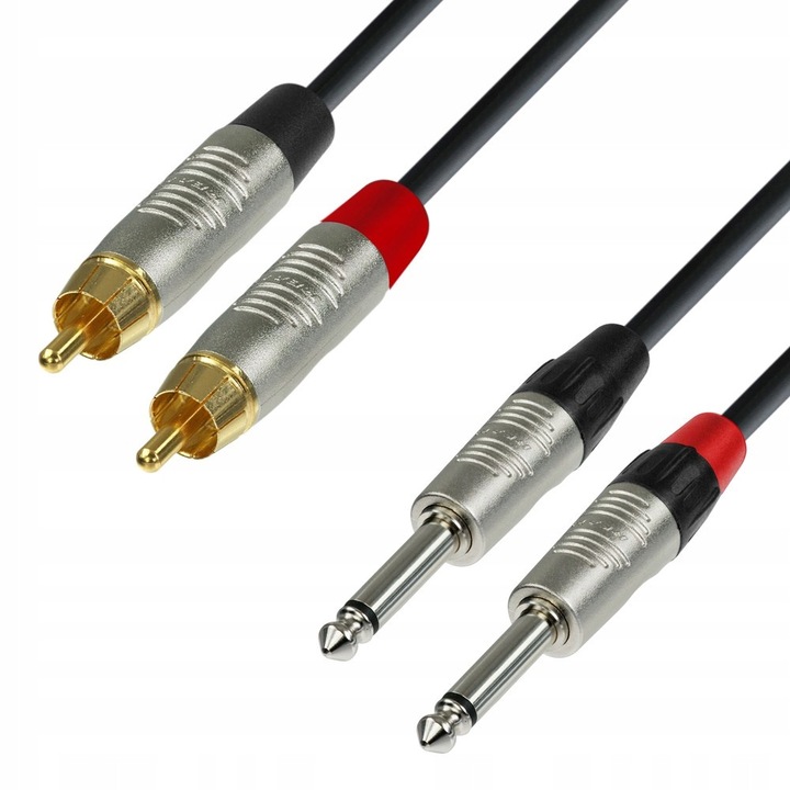 Cabluri audio, Adam Hall, 2 Jack TS x 2 RCA, 0,6m, profesional