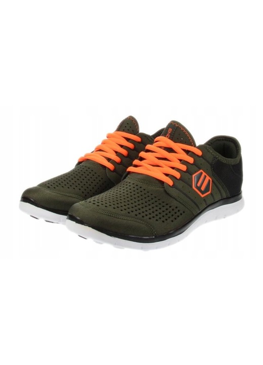 Férfi tornacipő, Endurance, logóval, szintetikus, khaki, 40 EU