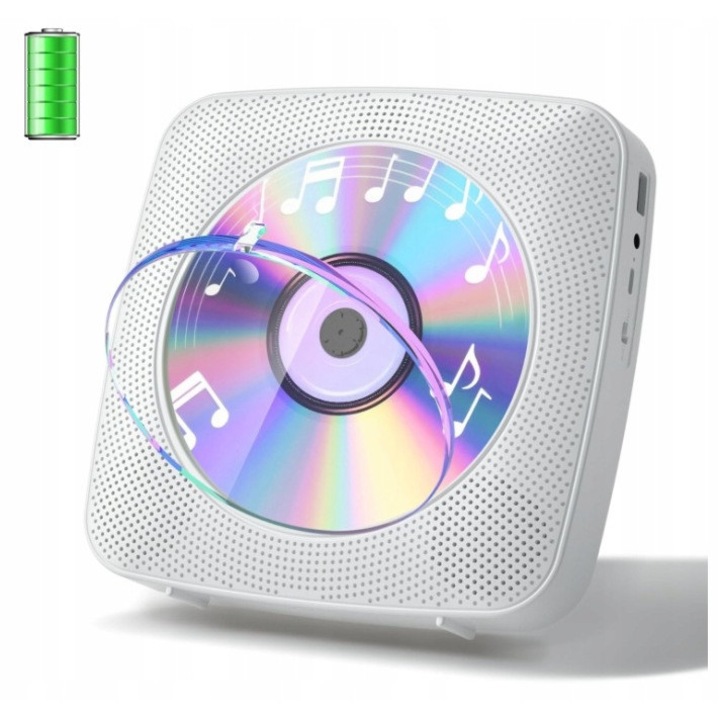 Преносим CD плейър с Bluetooth, FM радио, поддържа USB и AUX, 1800mAh, Y01