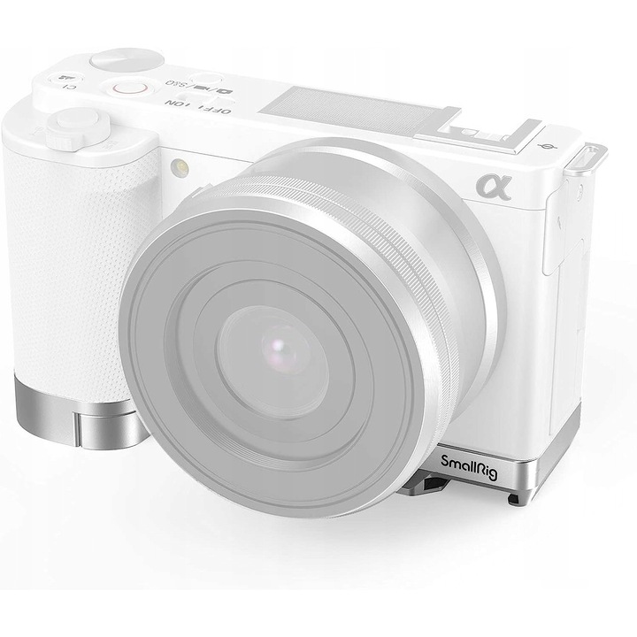 Стойка за влог SmallRig, разтегателен грип, сребриста, за Sony ZV-E10, бърз монтаж, опора за малък пръст, компактни размери