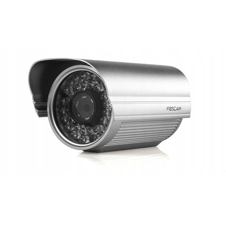 Камера за наблюдение Foscam FI9805E, HD 960p, PoE, нощно виждане, 103x180x98mm, сребриста