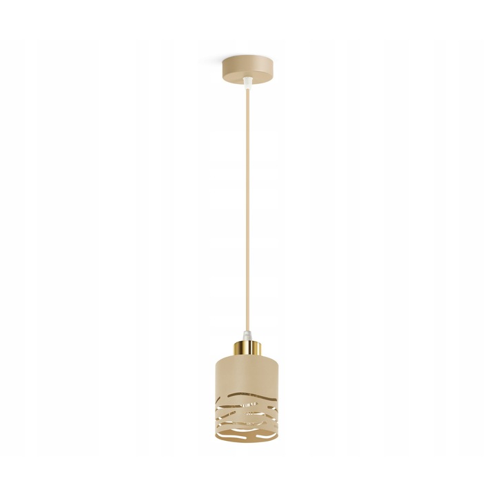 Lustra suspendata Luxolar, model Fale, 1xE27 LED, bej, dimensiuni compacte