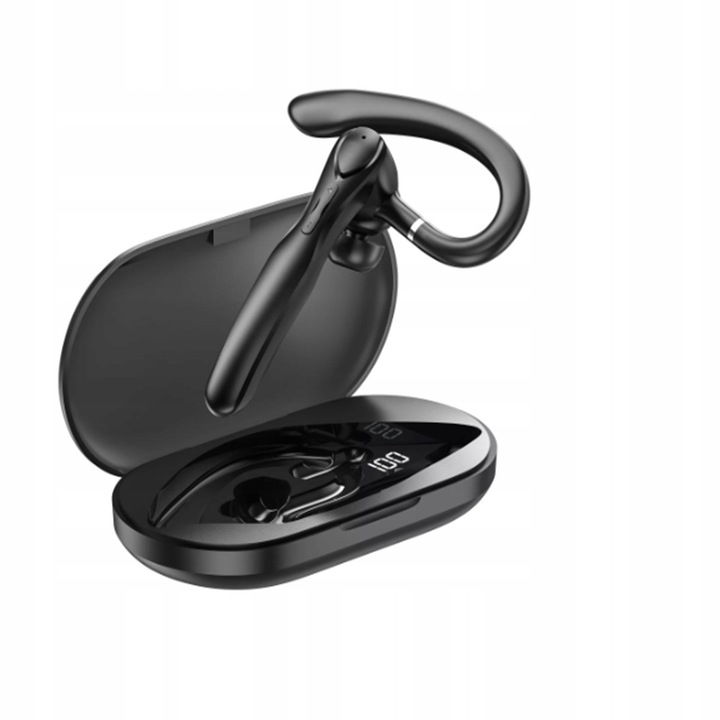 BT 5.3 vezeték nélküli fejhallgató, szett, 400 mAh töltőtok, 45/180/270 fokos forgatás, fekete