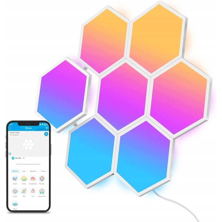 Panouri luminoase LED RGBIC Govee Glide Hexa Pro 7 buc.