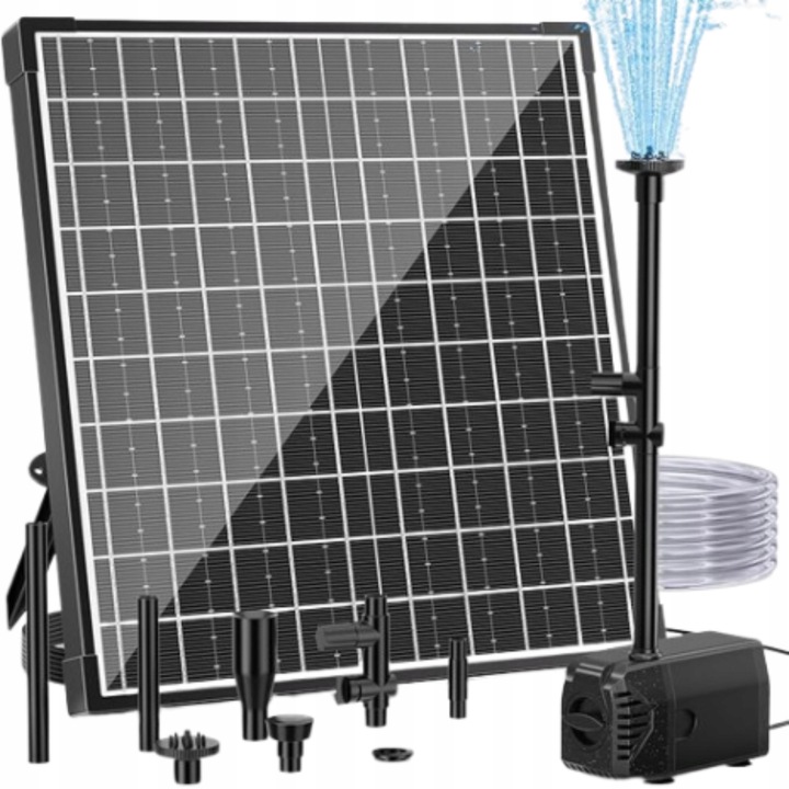 Pompa solara pentru iaz Biling 25 W, debit 1200-1500 l/h, inaltime ridicare 2,3 m, cu filtru, set complet