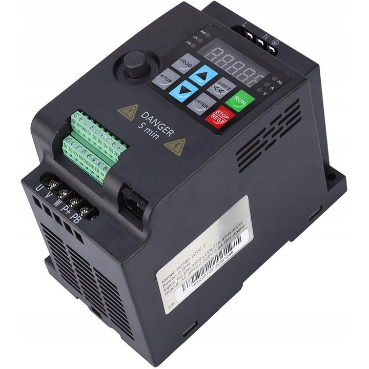 Инвертор VFD 2,2 kW, 220 V, V/f контрол, 6 режима на управление, аксесоари за вентилационни системи