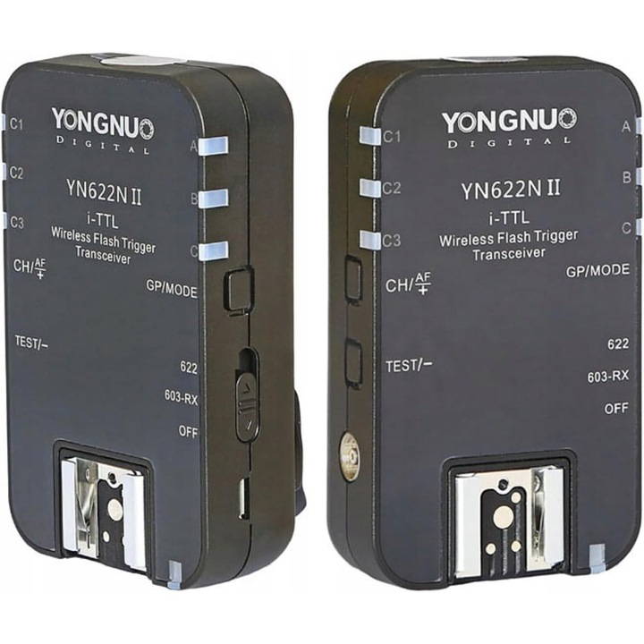 YONGNUO YN622N II TTL vezeték nélküli kioldó Nikonhoz, HSS 1/8000, 100m, 7 csatorna