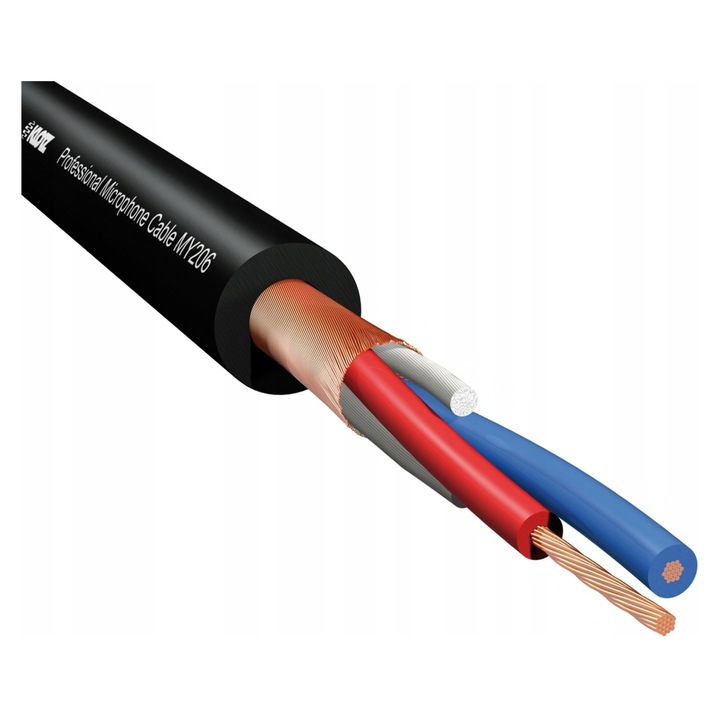 Cablu microfon Klotz MY 206, 10m, negru, cu conectori XLR Neutrik NC3MXX-B si NC3FXX-B