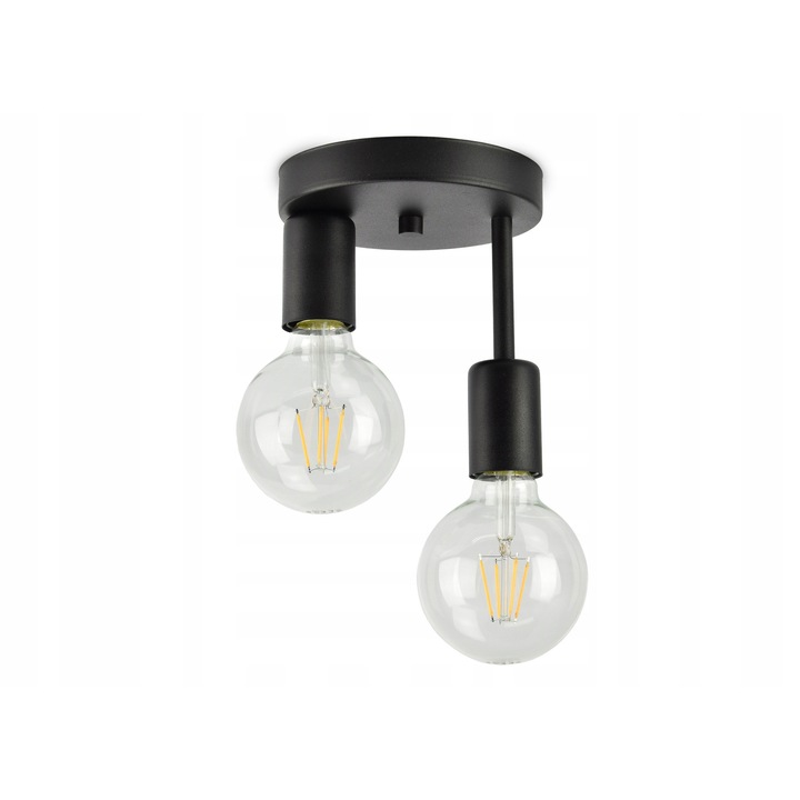 Lustra Luxolar, negru mat, 8-12 m2, cu 2 circuite electrice independente