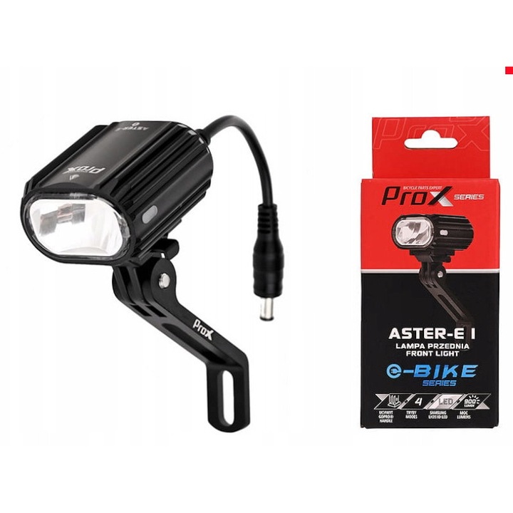 Prox Aster I kerékpárlámpa, LED 900Lm, semleges, 49x43x22mm, E-Bike-hoz, GoPro tartóval