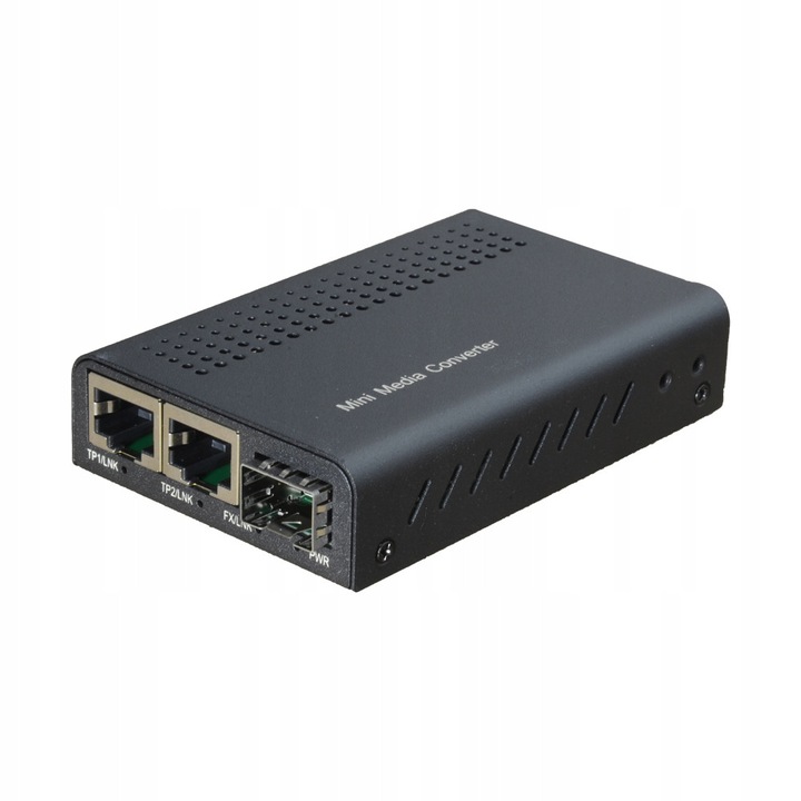 Мултимедиен конвертор 2x Ethernet RJ45 1x SFP Gigabit 10/100/1000 Base-TX 20x60x90mm