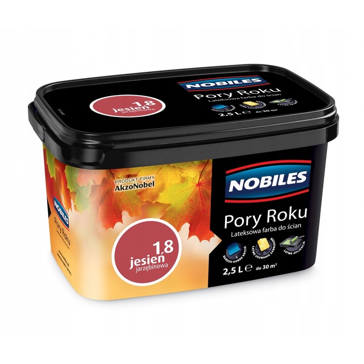 Матова боя Nobiles Pory Roku, 2,5л, цвят офика, устойчива на изтриване