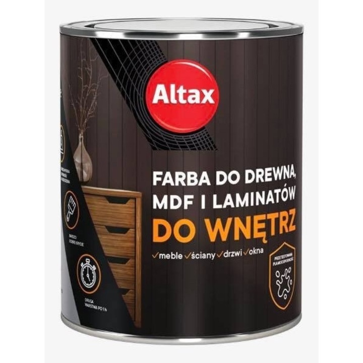 Vopsea acrilica pentru MDF si laminat Altax, 750ml, gri, 2 straturi