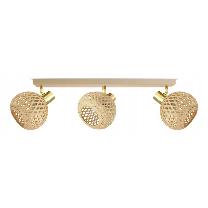 Luxolar 587-BG3 Rattan Bézs 3xE27 74cm Spotlámpa mennyezeti lámpa