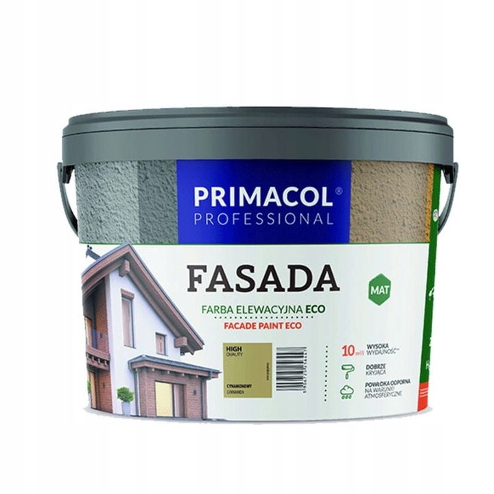 Vopsea de exterior Primacol Fasada Eco, cynamon, 2,7l, 2-3 straturi